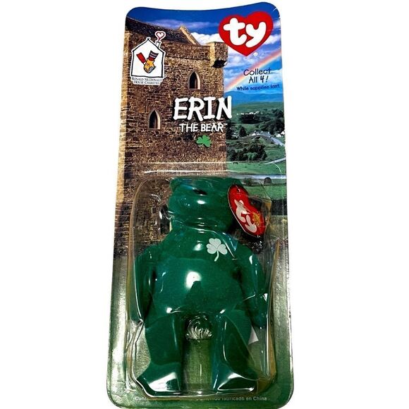 TY McDonalds Teenie Beanie Baby ERIN the Bear date of birth 1997 Retired OPENED - Picture 1 of 12